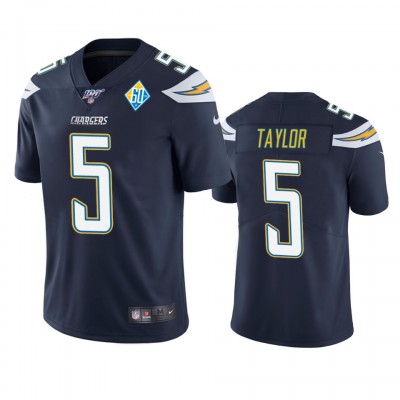 Los Angeles Los Angeles Chargers #5 Tyrod Taylor Navy 60th Anniversary Vapor Limited NFL Jersey Men's